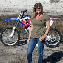 Load image into Gallery viewer, Ladies V-Neck (Military Green)