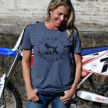 Load image into Gallery viewer, Round motocross Logo T-shirt (Heather Navy)