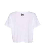 Load image into Gallery viewer, ThrashMX CLassic Logo White Ladies Crop Tee