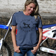 Load image into Gallery viewer, Round motocross Logo T-shirt (Heather Navy)
